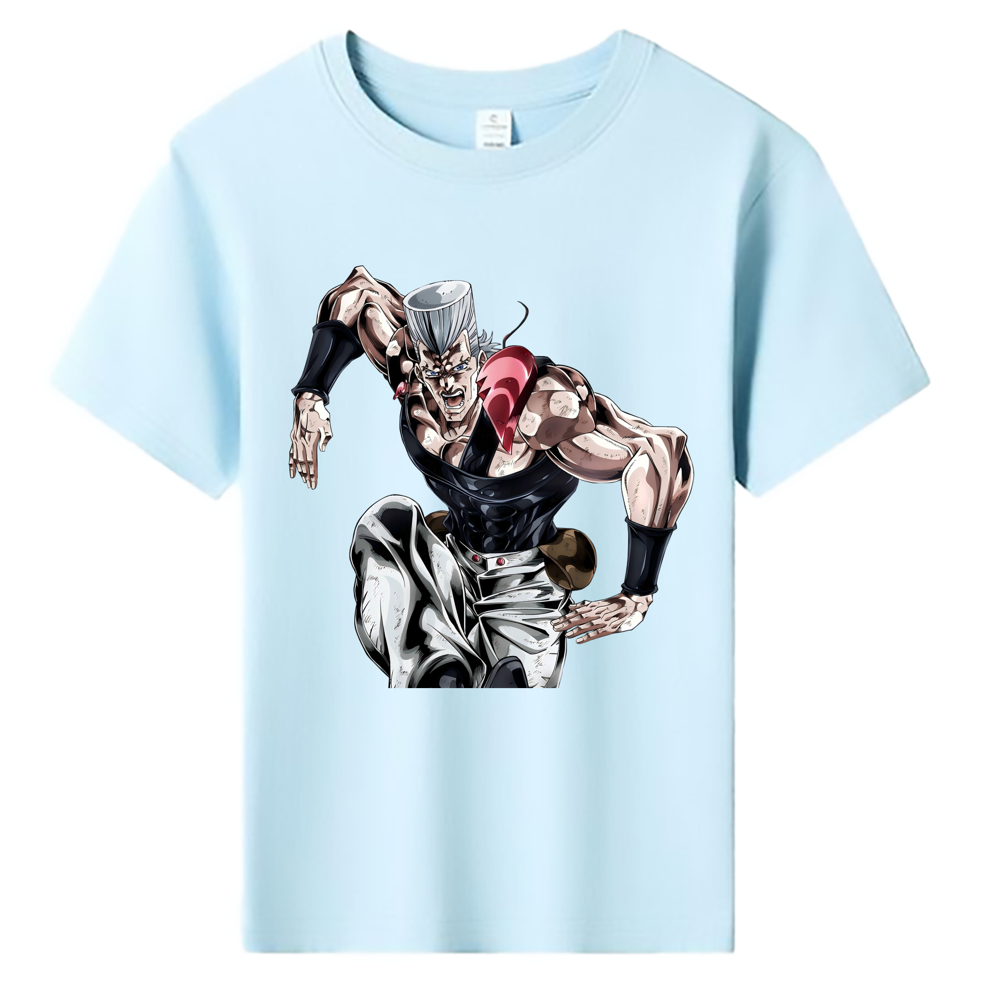 （画像用） ジョジョの奇妙な冒険 ジャン＝ピエール?ポルナレフ JoJo's Bizarre Adventure Jan Pierre Polnareff 綿100％キッズTシャツ（フロントプリント）